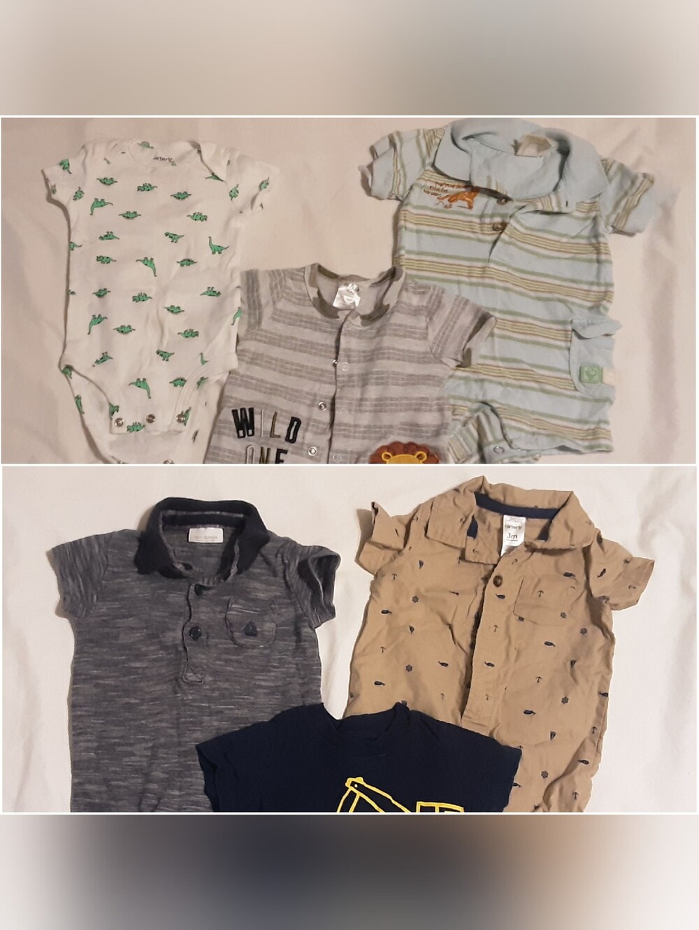 Baby Boy 5 Bodysuits & 1 Shirt